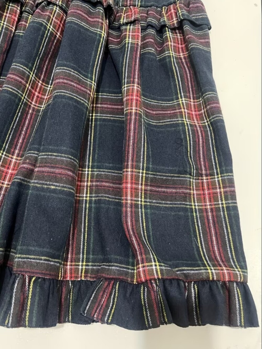 Women'S Plaid Ruched Ruffled Waistband Casual Elegant Maxi Skirt Half Skirt